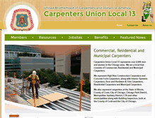 Tablet Screenshot of carpentersunionlocal13.org